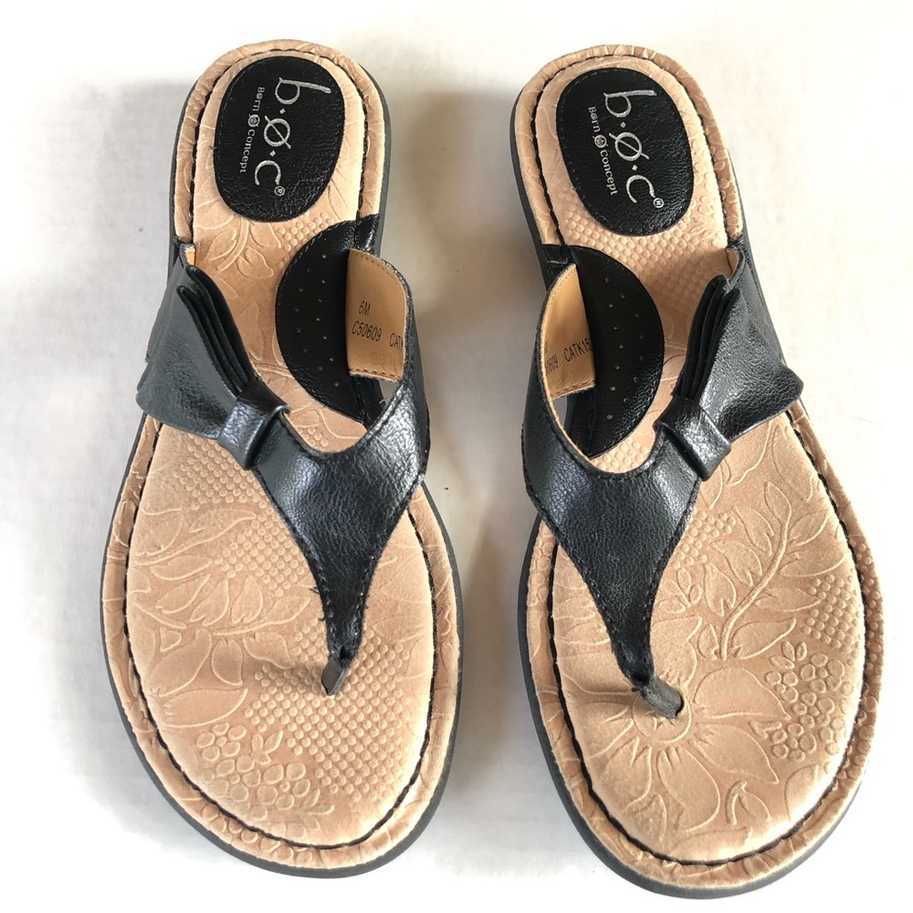 b. o. c leather flip flops